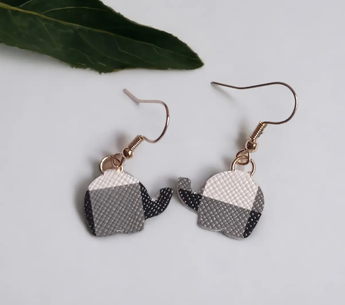 The Elephant Petite Drops Faux Leather Earrings