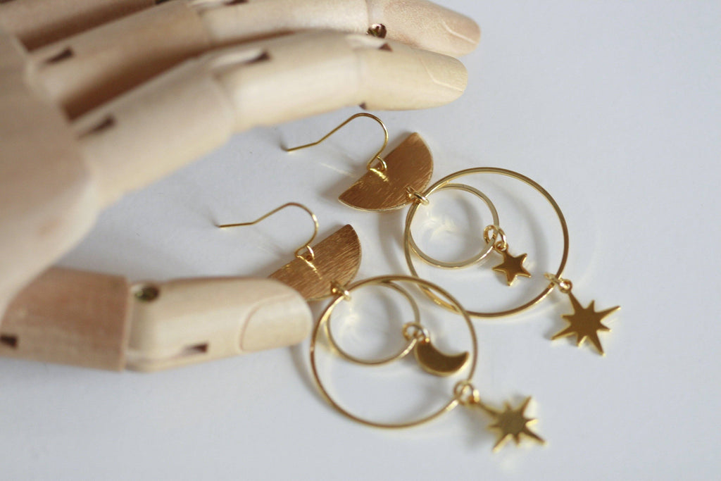 Celestial Moon & Star Earrings | Statement