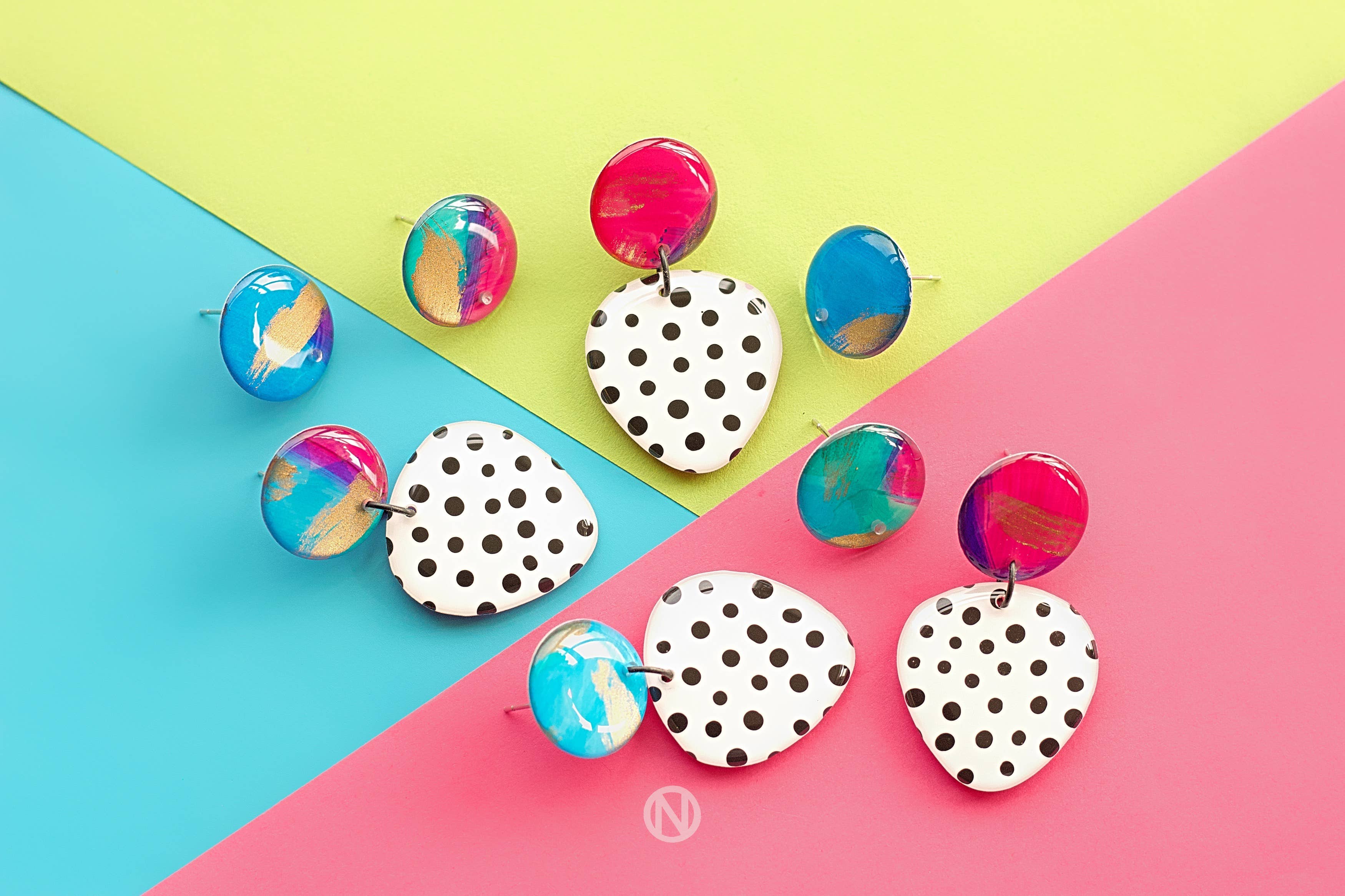 Polka Dot Statement Earrings - Naoi