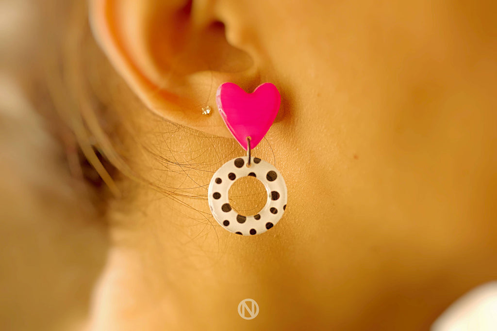 Polka Ring Mini Statement Earrings - Handmade to Order