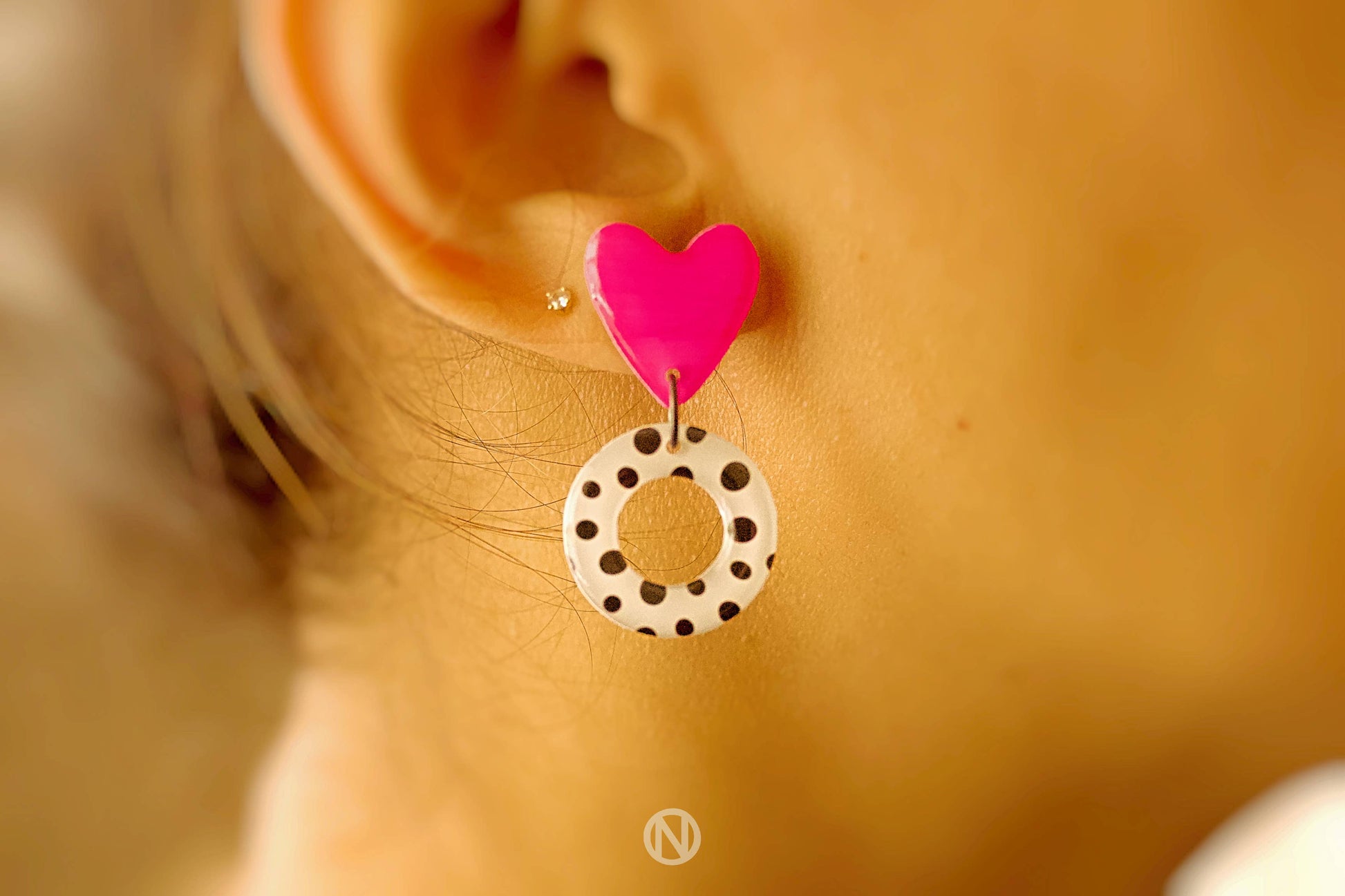 Polka Ring Mini Statement Earrings - Handmade to Order