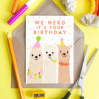 Birthday Llamas - Cute Animal Birthday Card