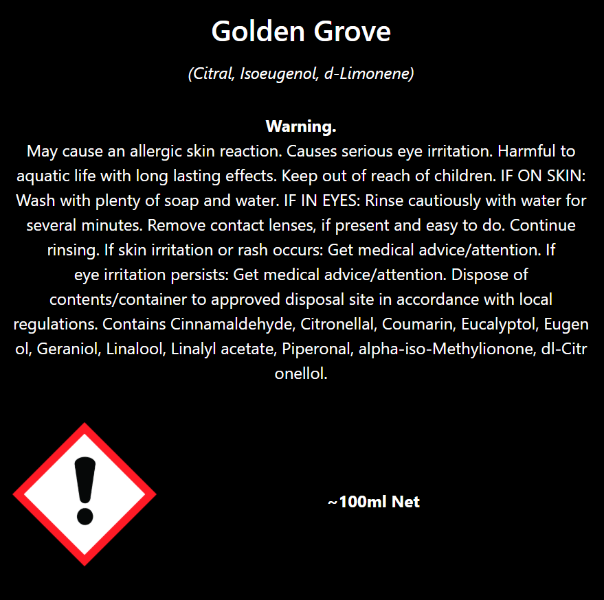 Golden Grove Reed Diffuser