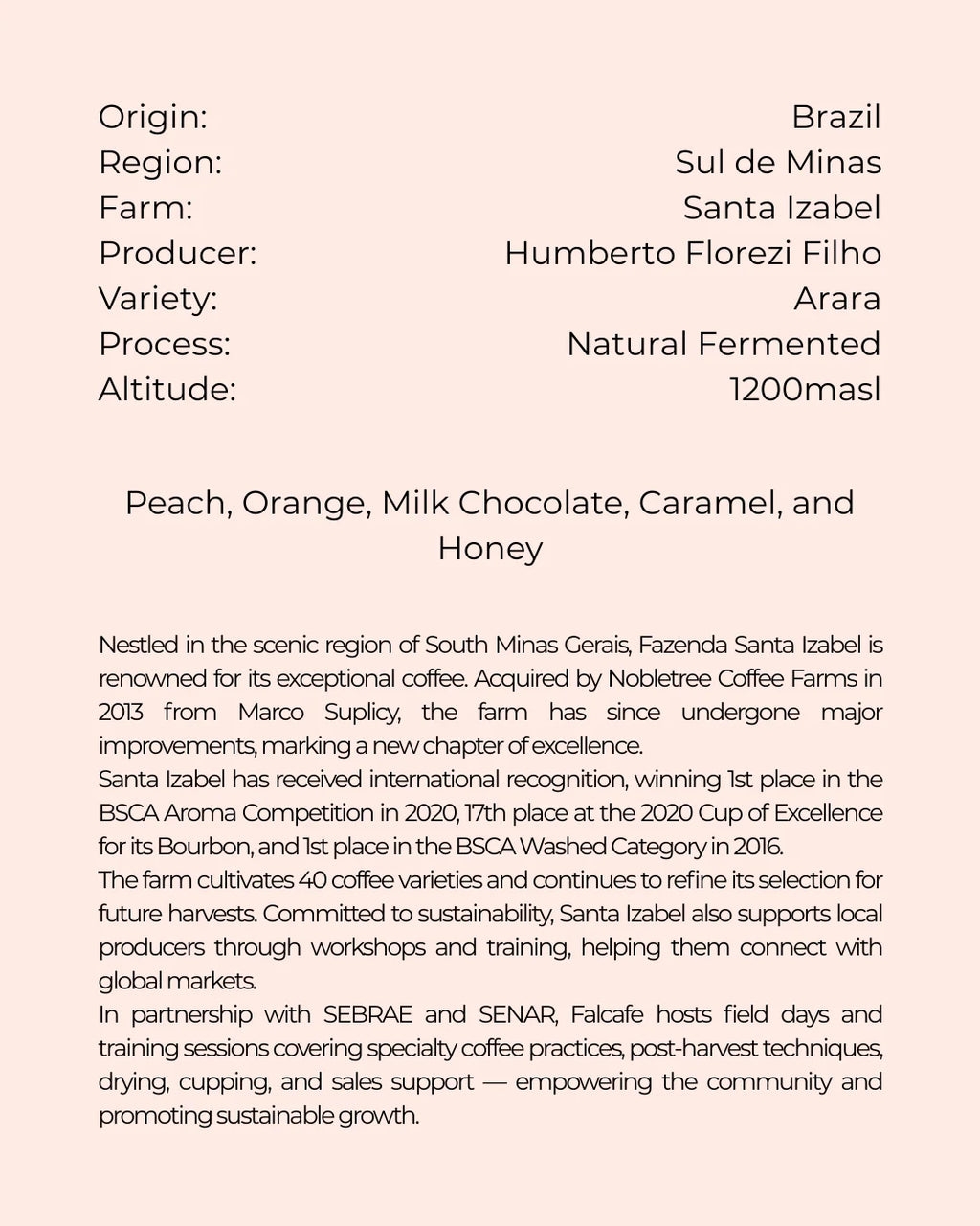 Santa Izabel | Brazil | Blind Monkey Coffee | Espresso 250g