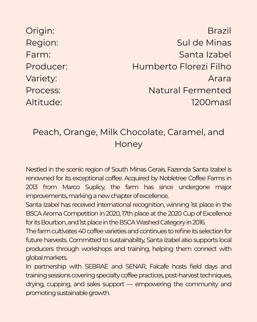 Santa Izabel | Brazil | Blind Monkey Coffee | Espresso 250g