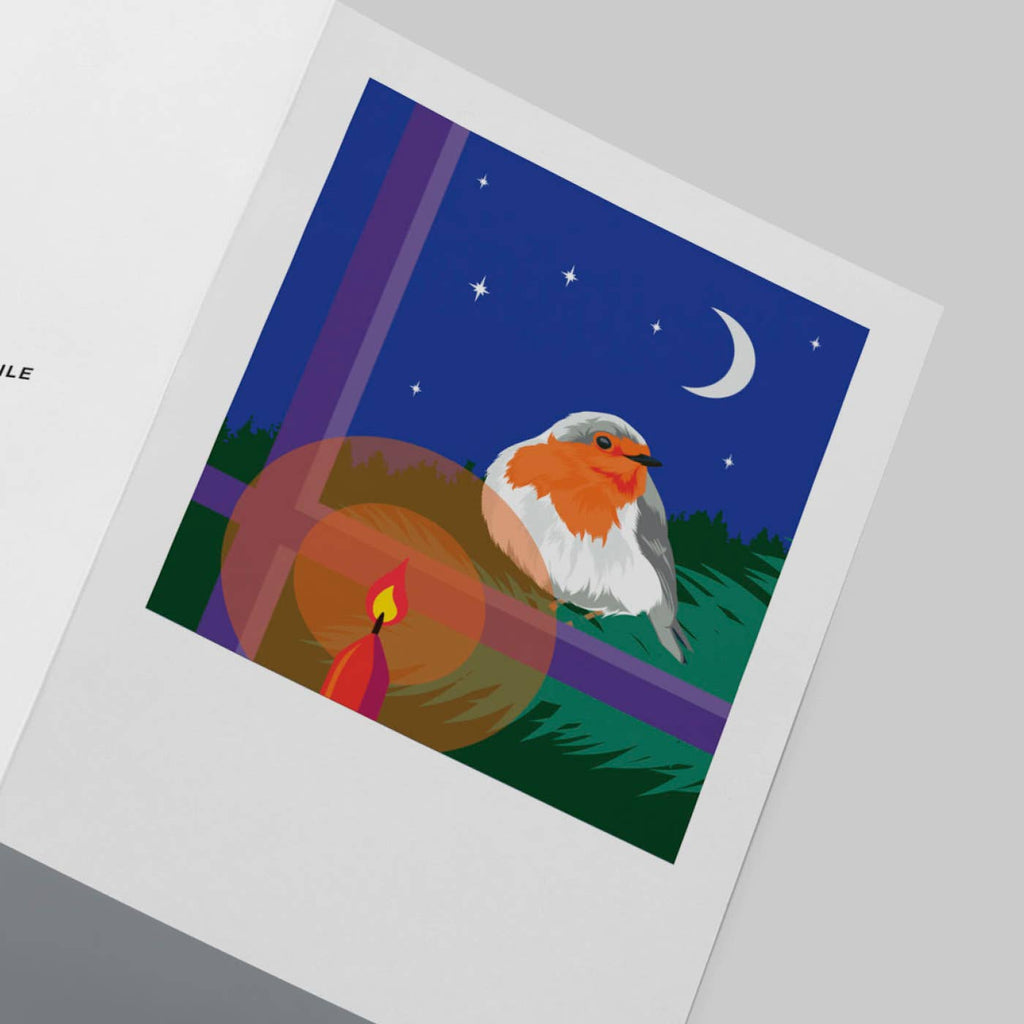Robin & Candlelight Greeting Card - Pawpear