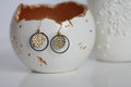 Textured Gold Disc & Black Circle Earrings | Monad