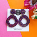 Purple Glitter Dee Dangles Earrings