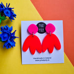 Cyndi - Pink & Neon Orange Earrings