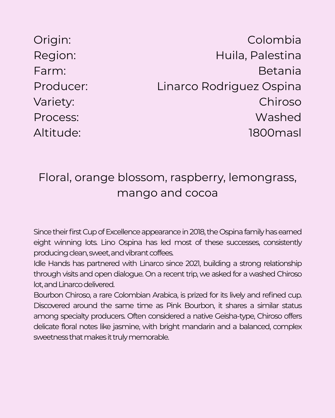 Finca Betania | Columbia | Blind Monkey Coffee (250g Wholebean Coffee)