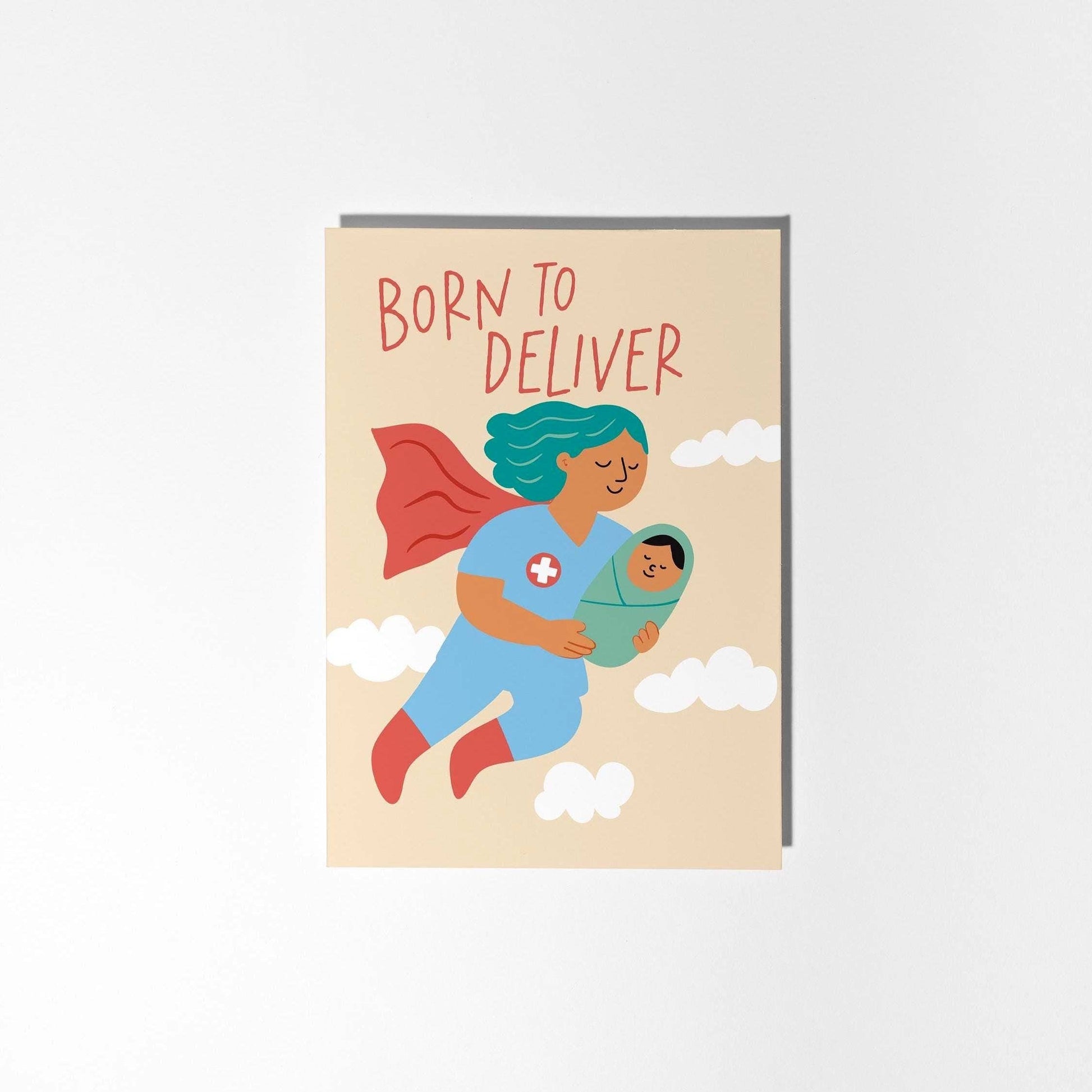 Midwife Born to Deliver, Nurse Thank You Card, Appreciation Card for Labor and Delivery Nurse