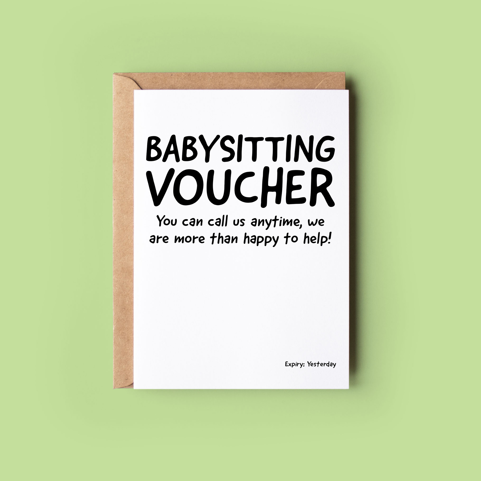Babysitting Voucher - New Baby Card