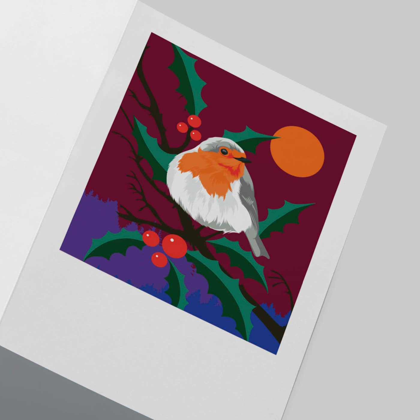 Robin & Holly Greeting Card - Pawpear