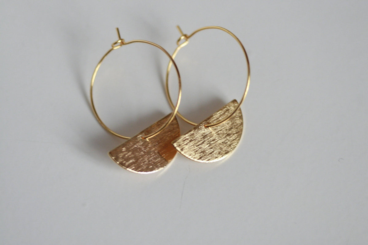 Moon Earrings | Hoop Earrings | Kaiko Studio