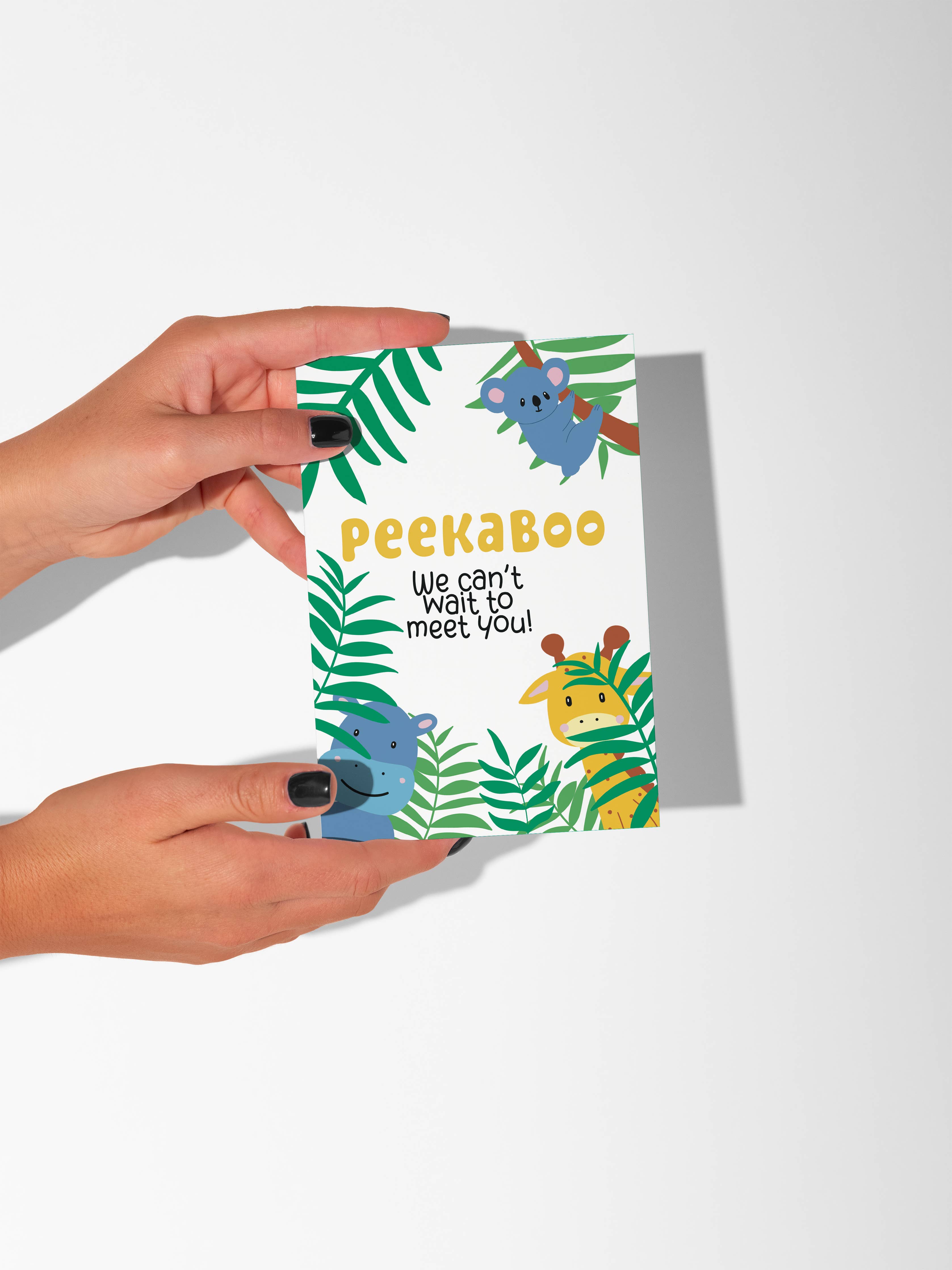 Peekaboo We Can't Wait to Meet You New Baby Greeting Card