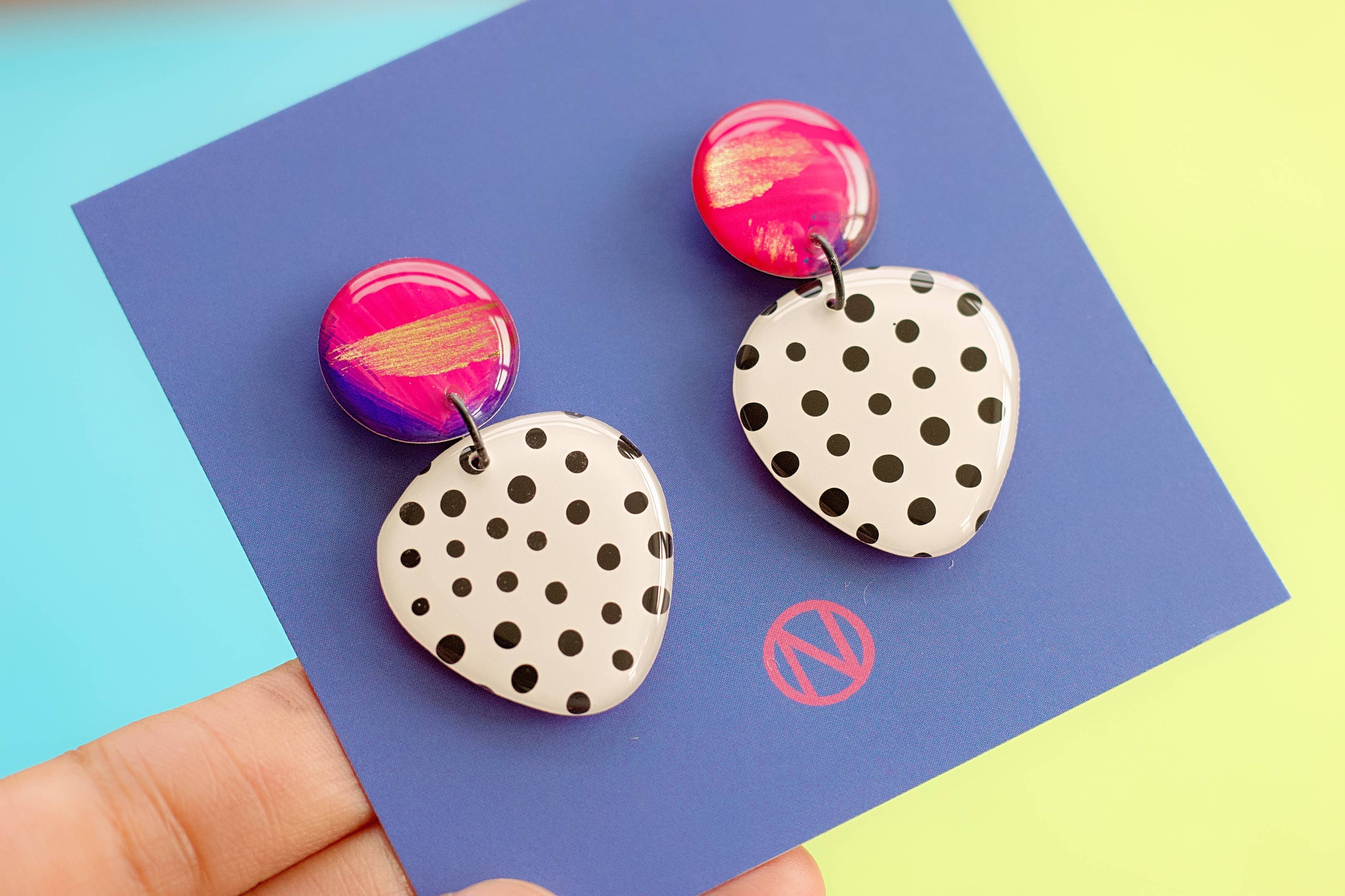 Polka Dot Statement Earrings - Naoi