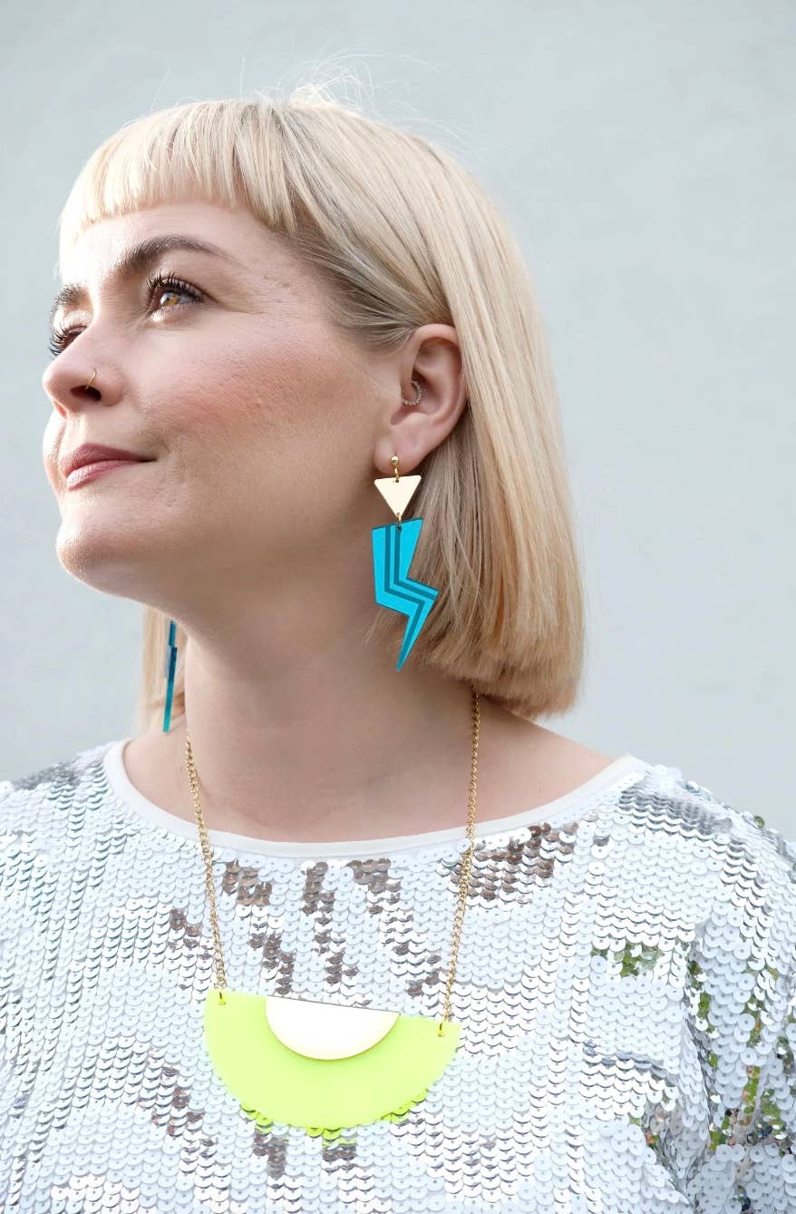 Grace Jones Lightning Bolt earrings | A Little Idea