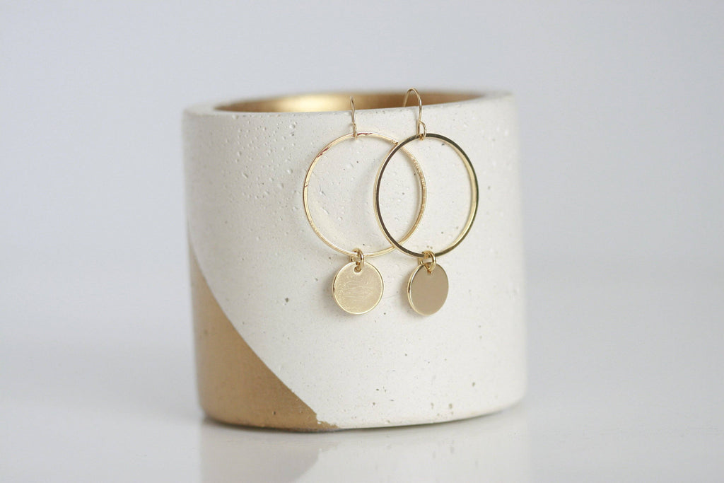 Geo Earrings | Gold Plated - Circle Symbolism Design | Kaiko Studio