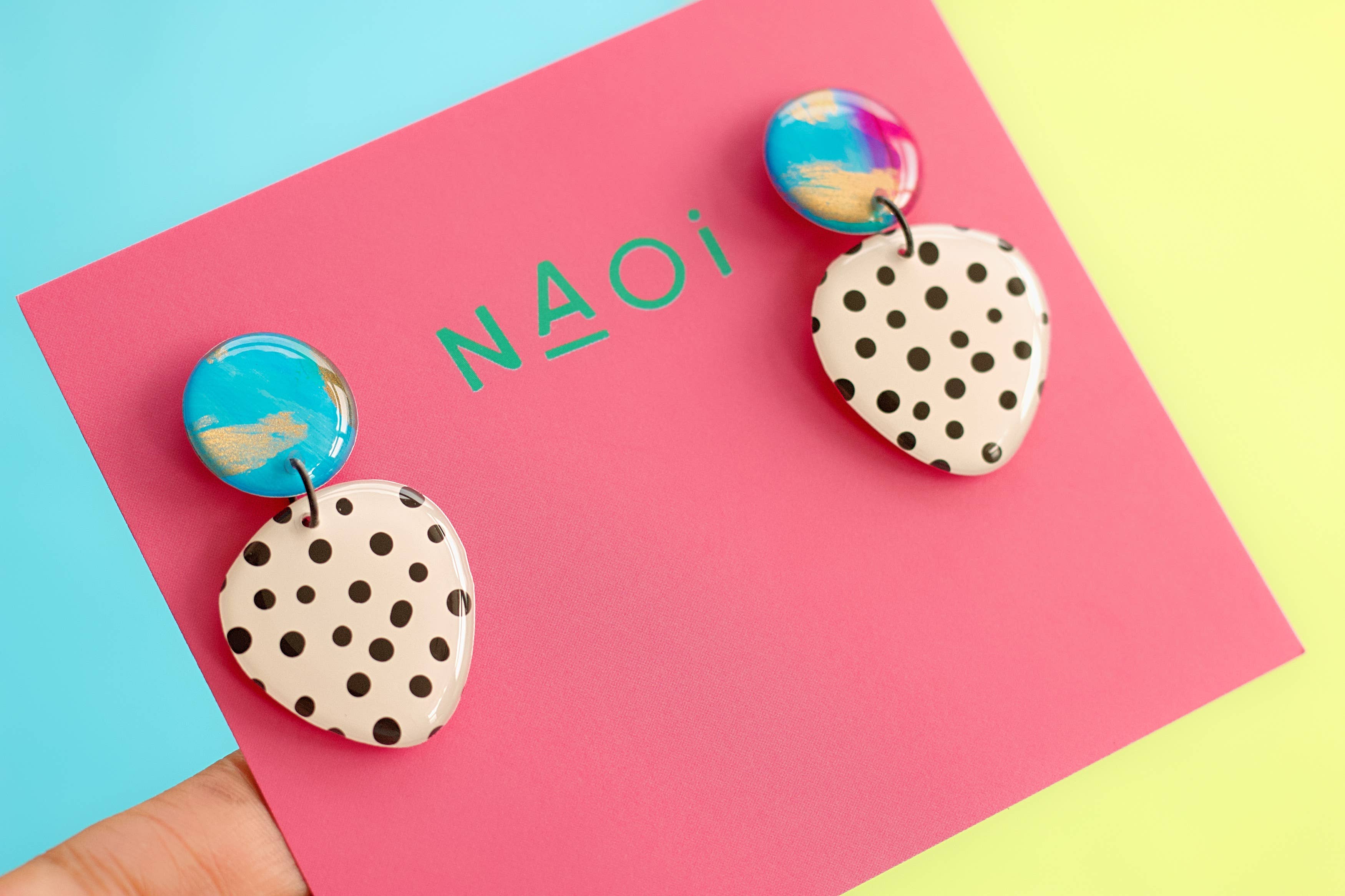 Polka Dot Statement Earrings - Naoi