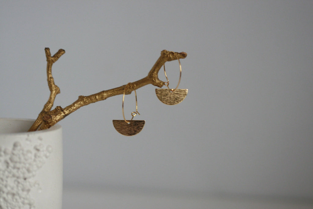 Moon Earrings | Hoop Earrings | Kaiko Studio