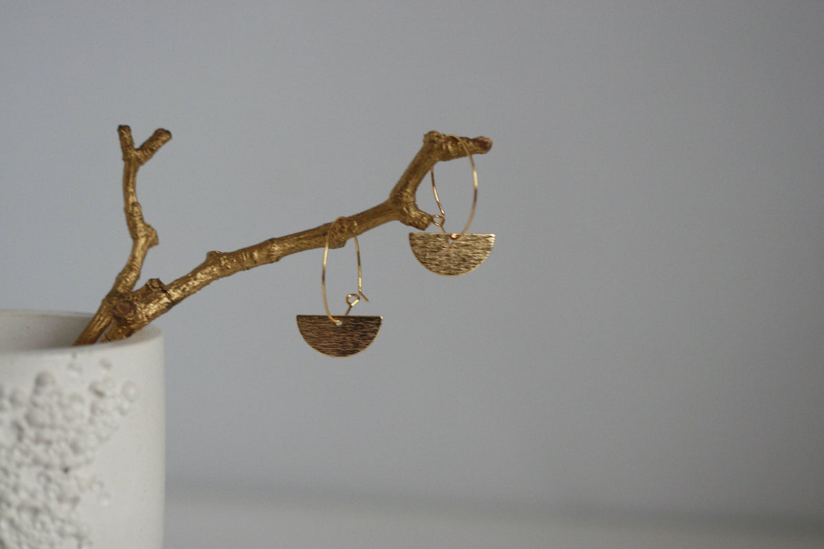 Moon Earrings | Hoop Earrings | Kaiko Studio