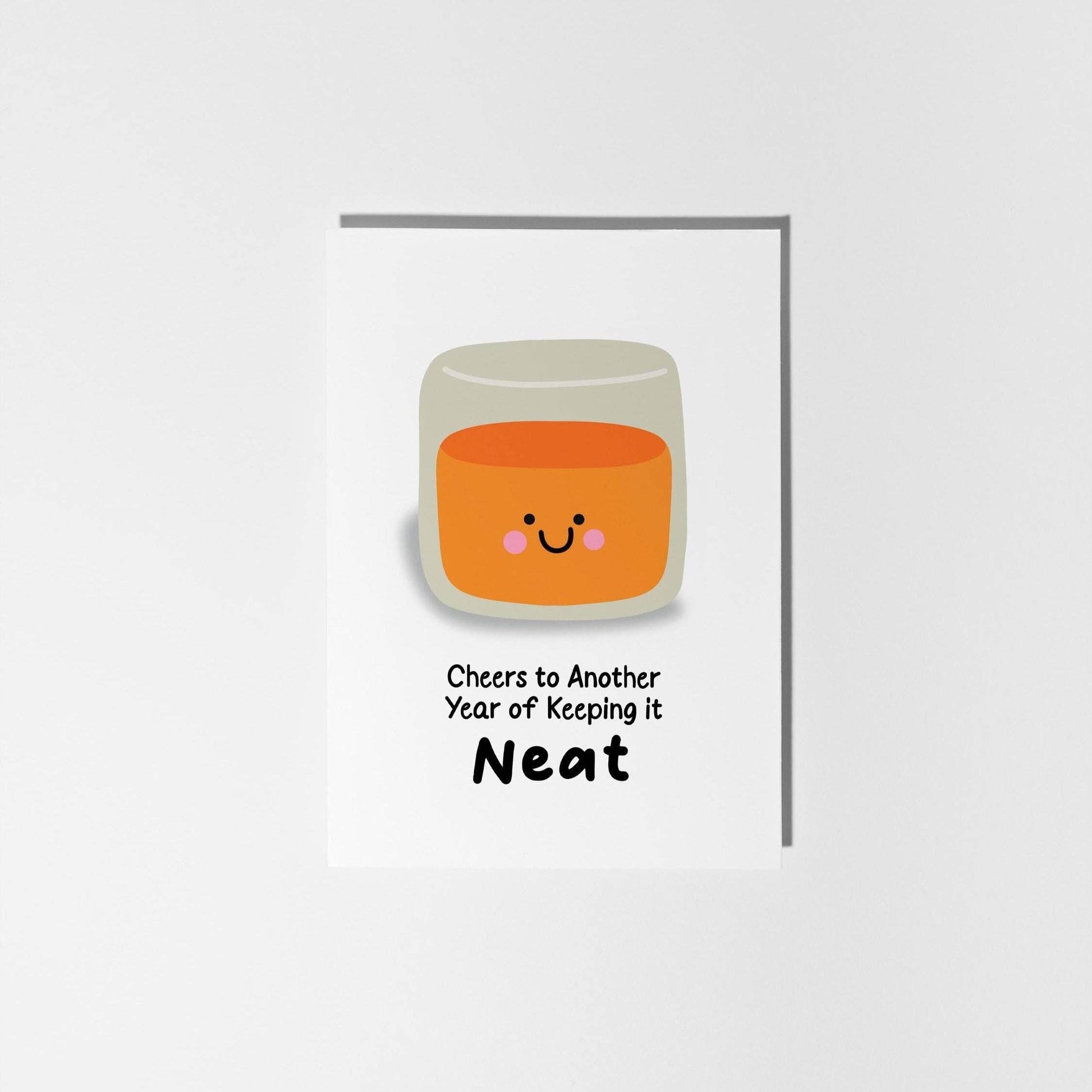 Whiskey Birthday Card, Cheers to Another Year of Keeping it Neat, Birthday Card for Him, Dad Card, Husband