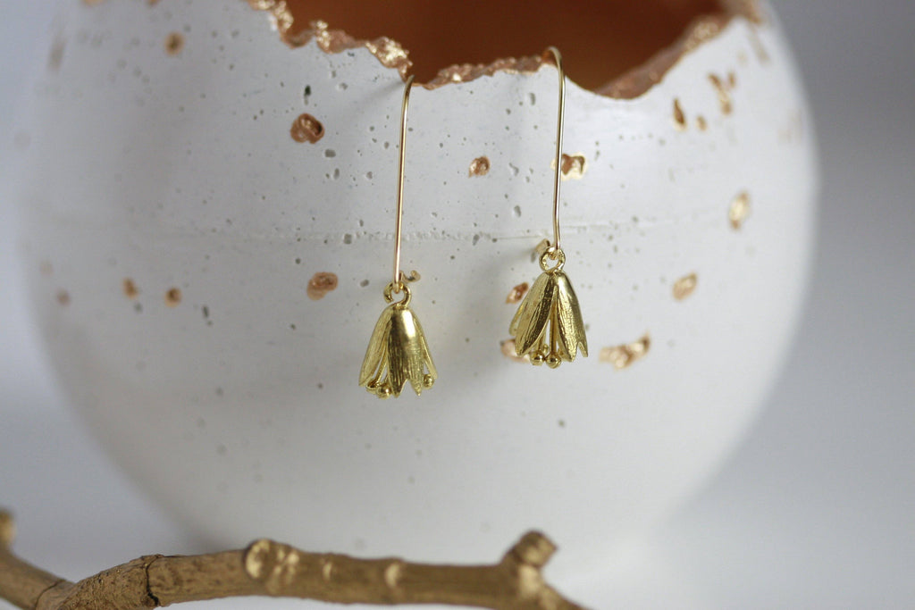 Delicate Bluebell Earrings | Brass | Kaiko Studio