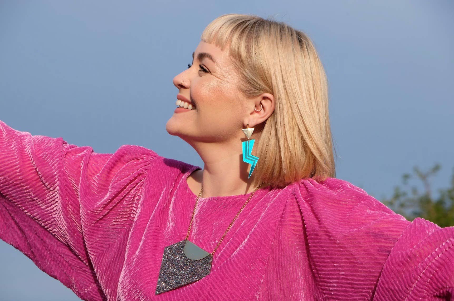 Grace Jones Lightning Bolt earrings | A Little Idea