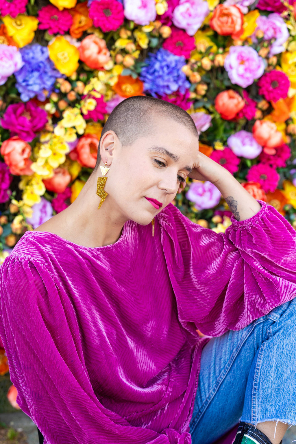 Grace Jones Lightning Bolt earrings | A Little Idea