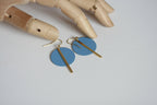 Sky Blue & Gold Statement Earrings | Kaiko Studio