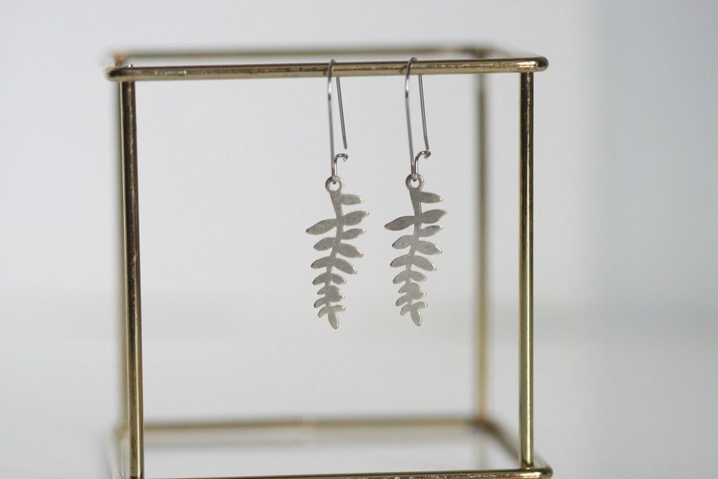 Delicate Leaf Earrings | Silver Plated