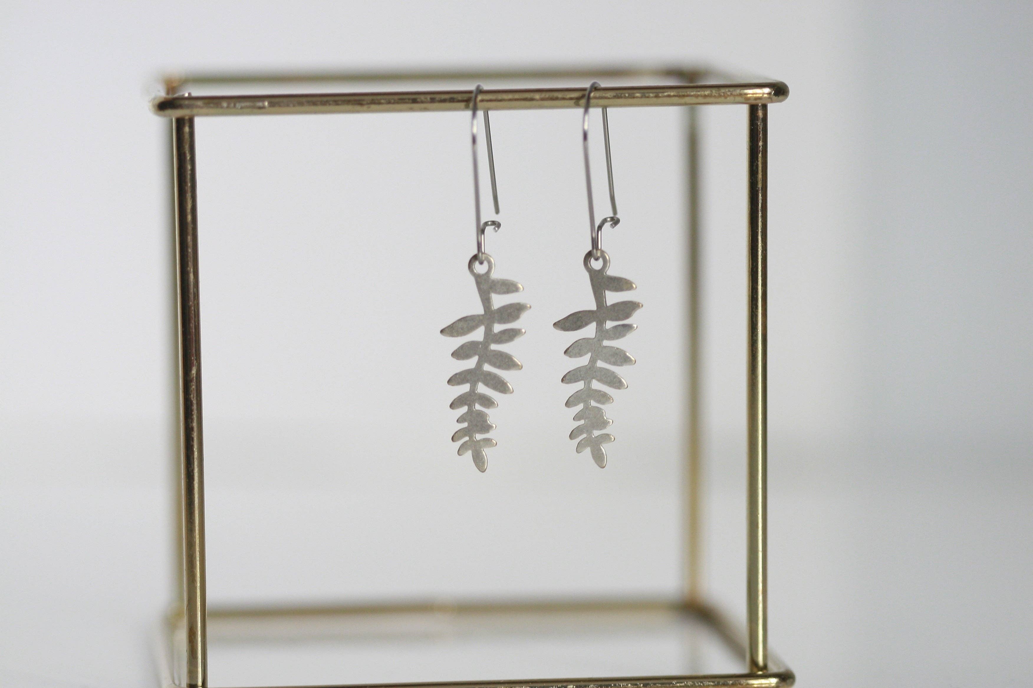 Delicate Leaf Earrings | Silver Plated