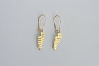 Delicate Brass Leaf Earrings | Fern