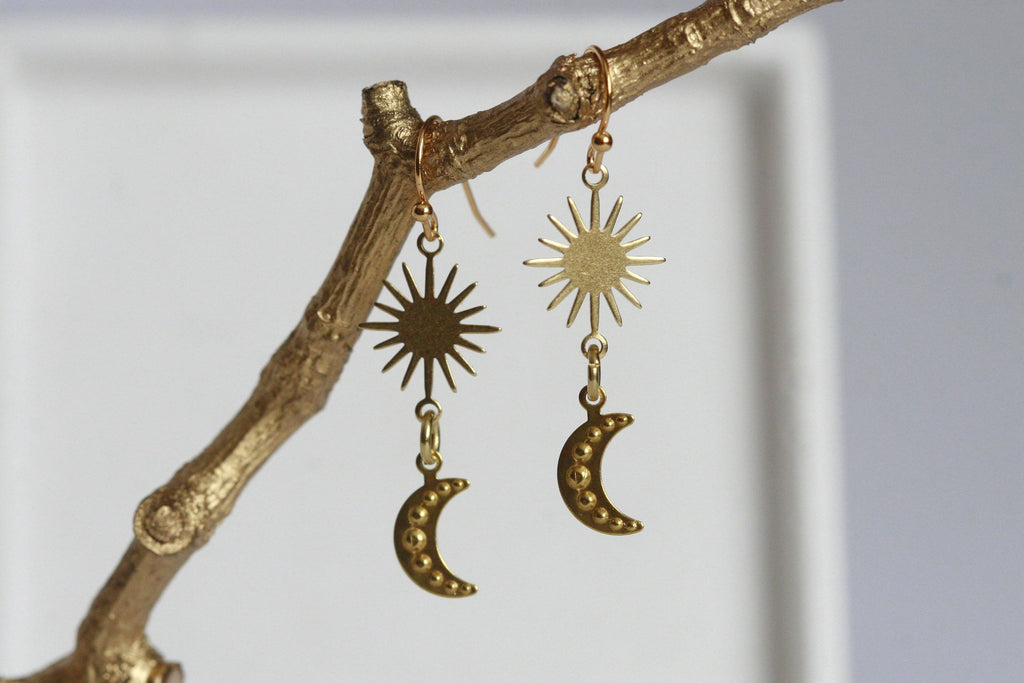 Lunar Earrings | Brass