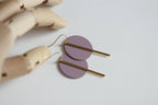 Lavender Purple & Gold Statement Earrings | Kaiko Studio