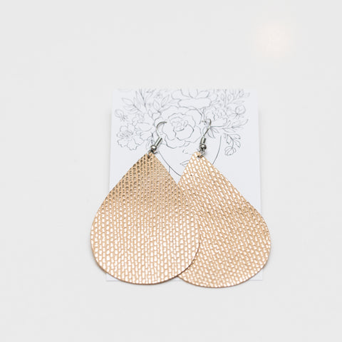 Leather Earrings - Gold