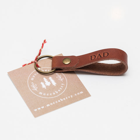 Dad Leather Keychains - Brown