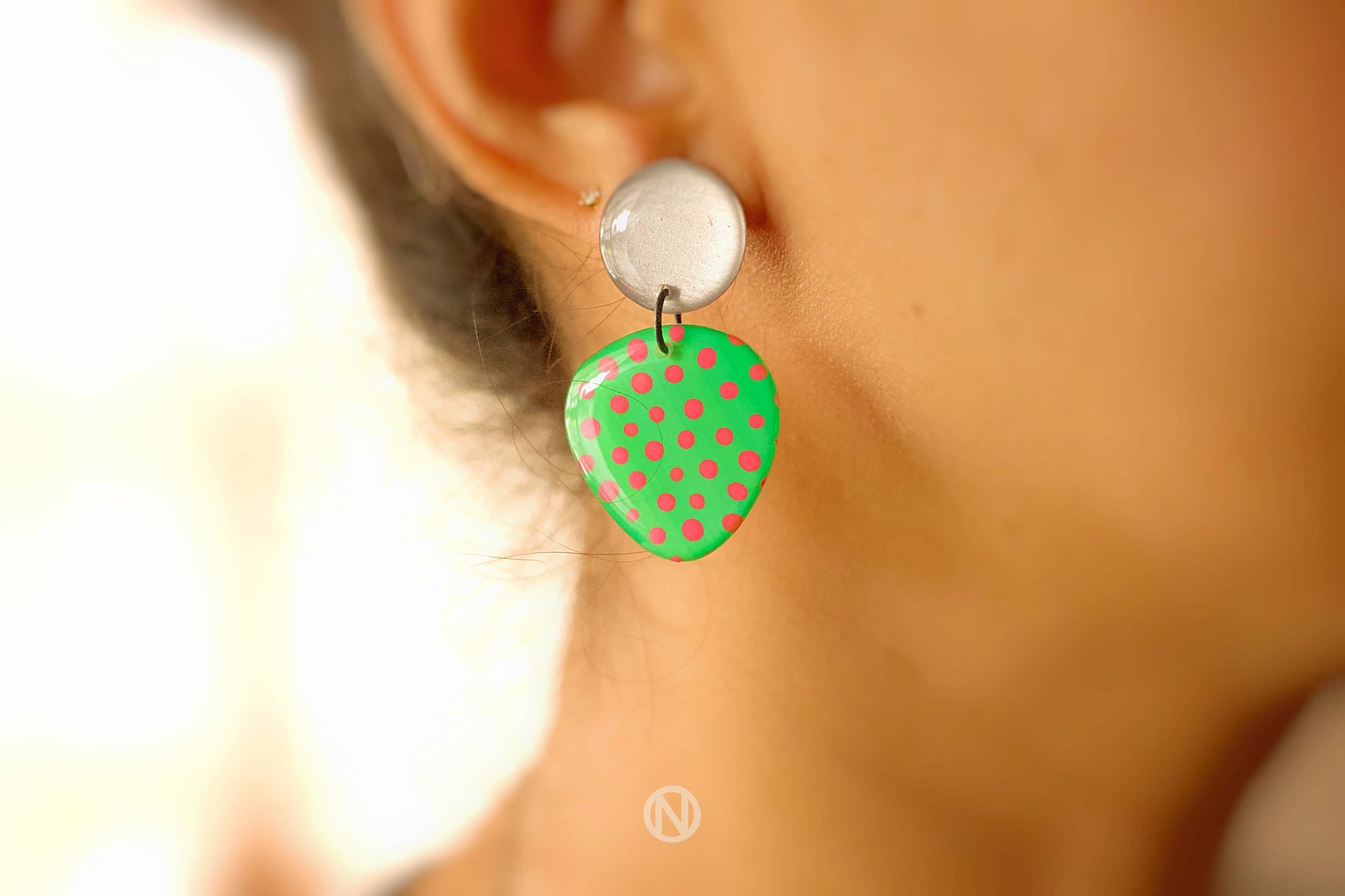 Polka Dot Statement Earrings - Naoi