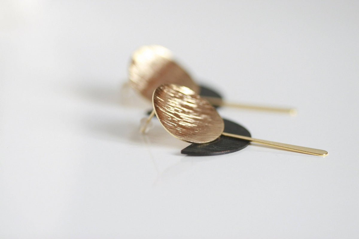 Black & Gold Art Deco Earrings | Studs | Kaiko Studio
