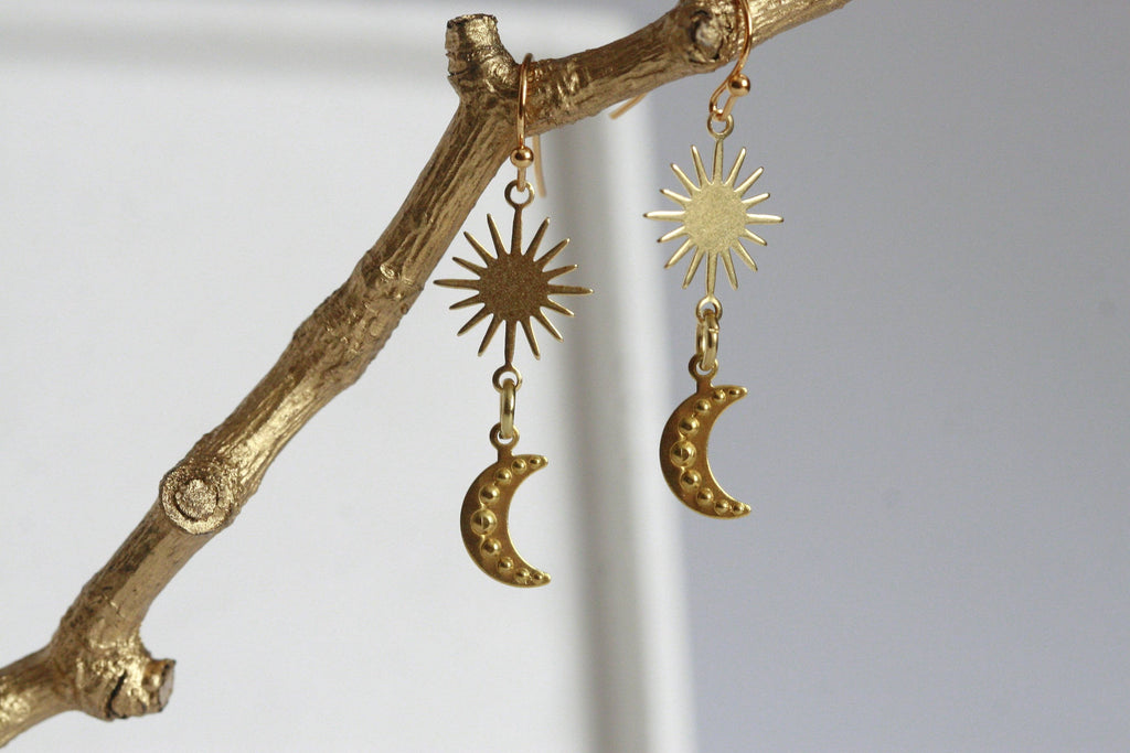 Lunar Earrings | Brass