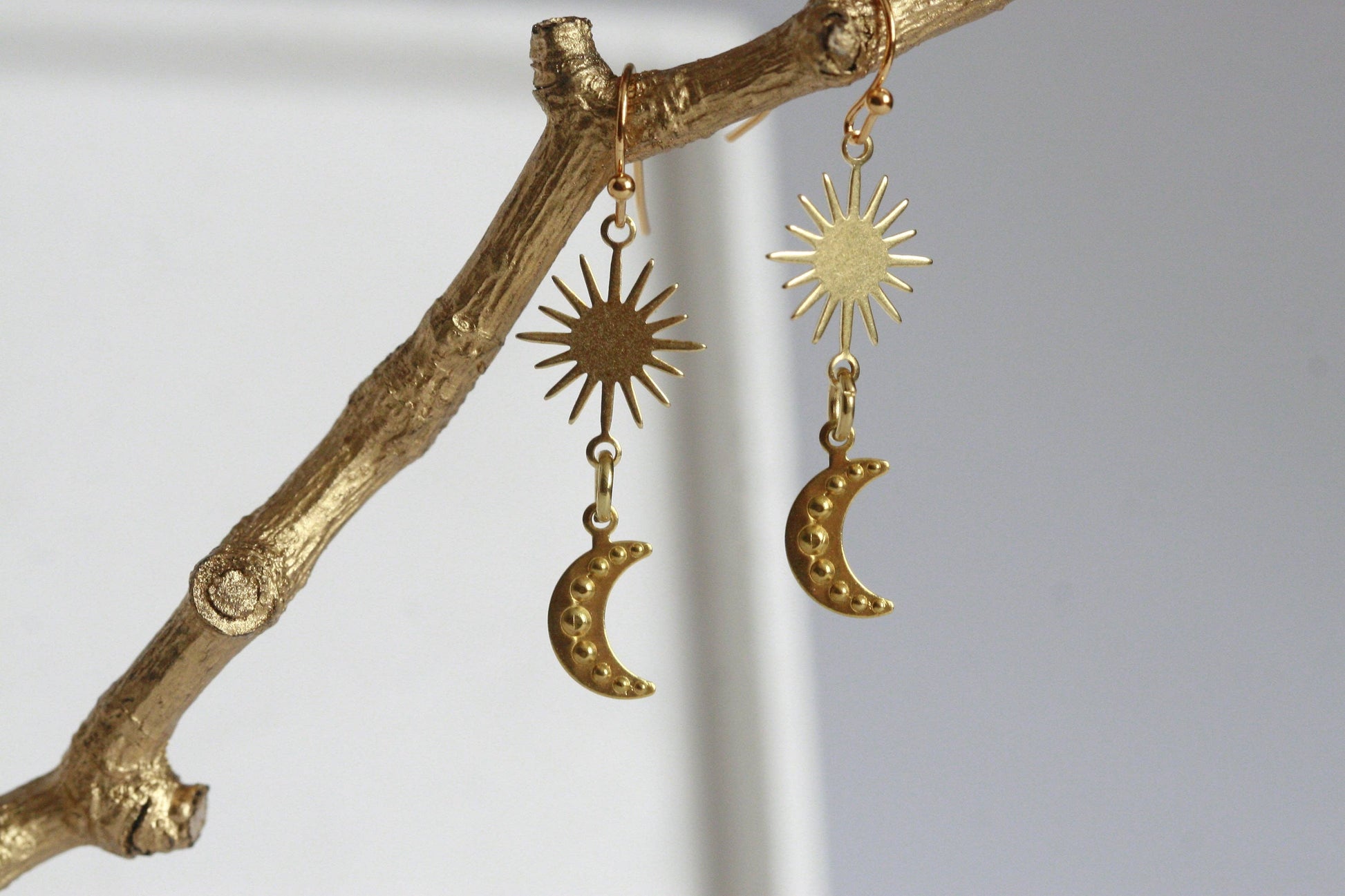 Lunar Earrings | Brass