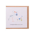 Irish Stork baby Boy Congratulations Card