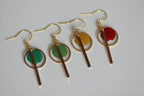 Double Circle & Bar Earrings | Enamel