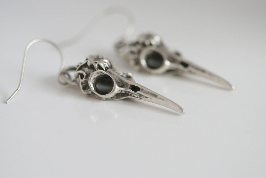 Silver Plated Skull Earrings | Blackbird