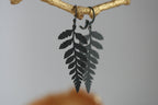 Black Brass Fern Earrings | Leverback