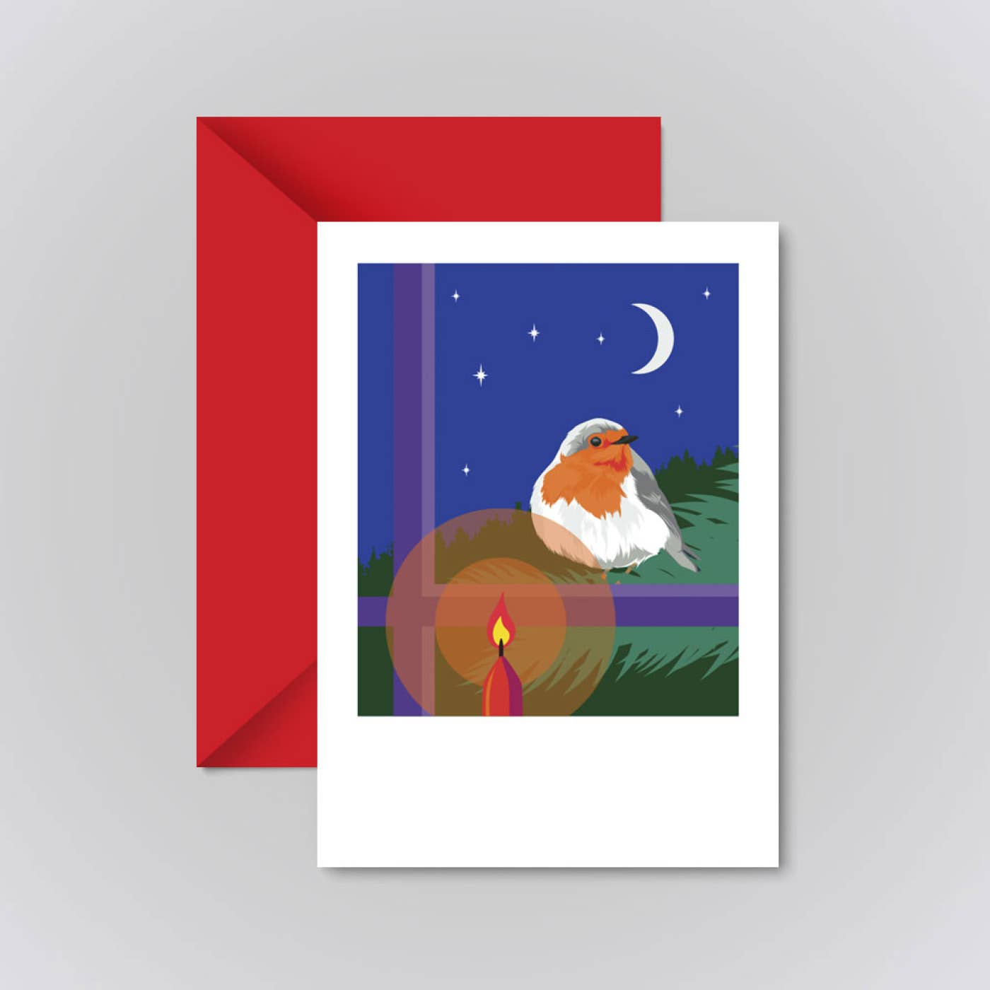 Robin & Candlelight Greeting Card - Pawpear