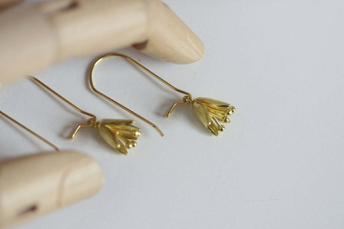 Delicate Bluebell Earrings | Brass | Kaiko Studio