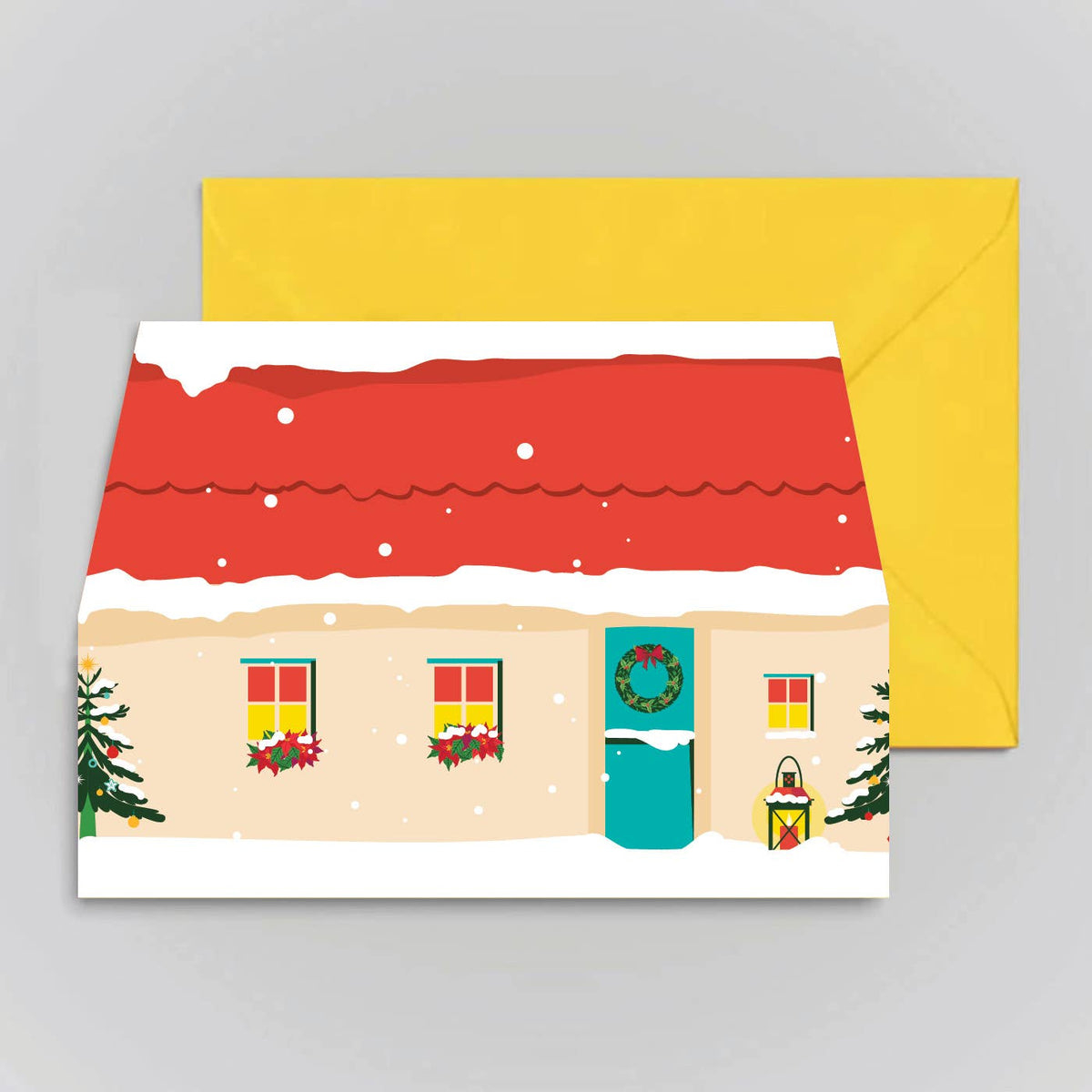 Snowy Cottage Mini Greeting Card