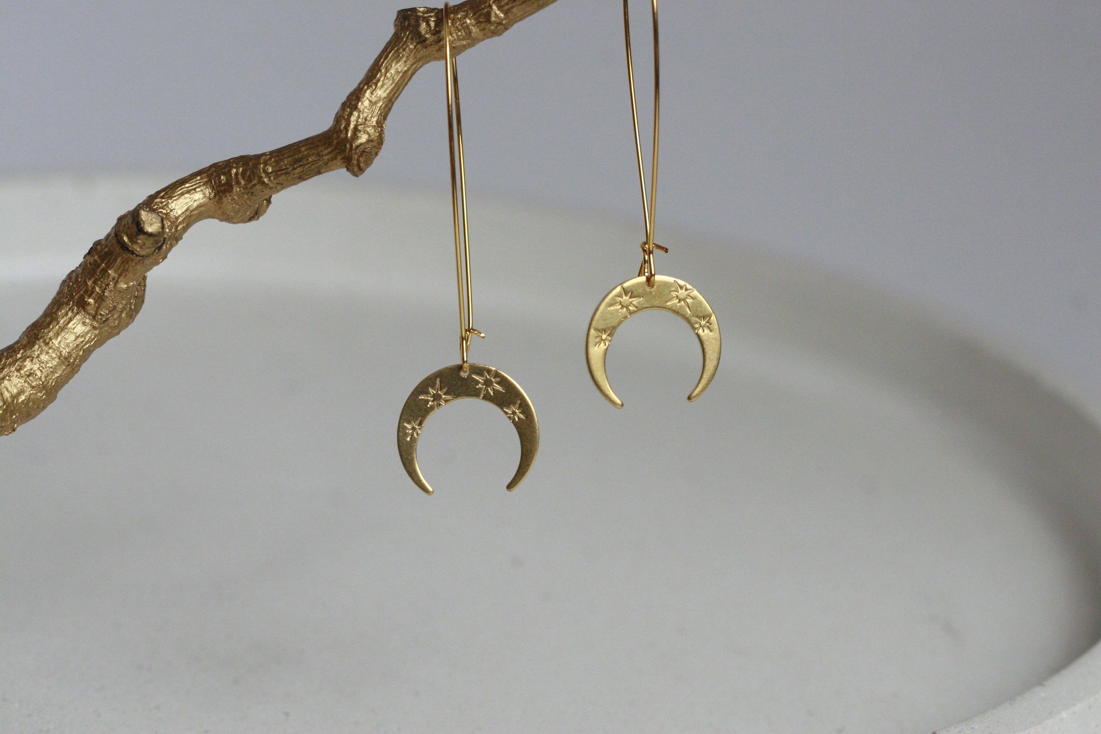 Brass Night-Sky Earrings | Stargazing