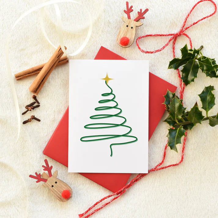 Simple Christmas Tree A Very Merry Christmas - Greeting card